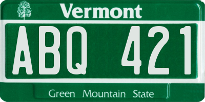 VT license plate ABQ421