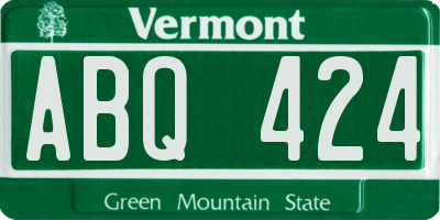 VT license plate ABQ424