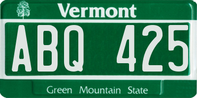 VT license plate ABQ425