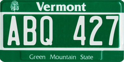 VT license plate ABQ427