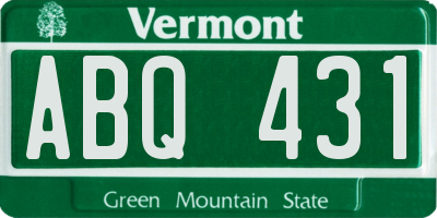 VT license plate ABQ431