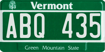 VT license plate ABQ435