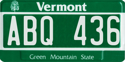 VT license plate ABQ436