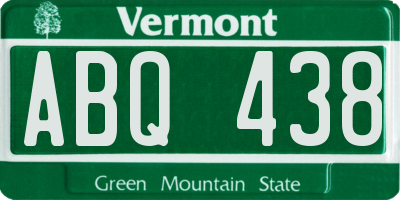 VT license plate ABQ438