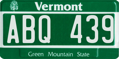 VT license plate ABQ439