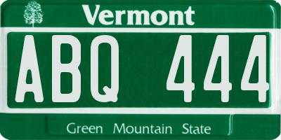 VT license plate ABQ444