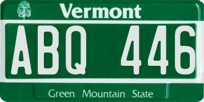 VT license plate ABQ446