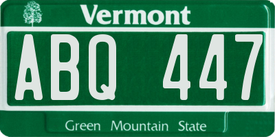 VT license plate ABQ447