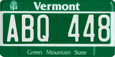 VT license plate ABQ448