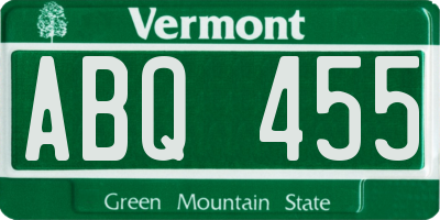 VT license plate ABQ455