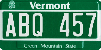 VT license plate ABQ457