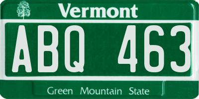 VT license plate ABQ463