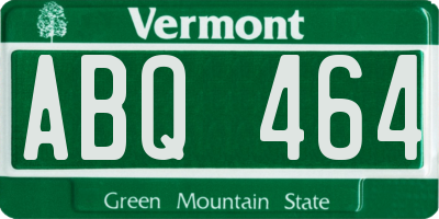 VT license plate ABQ464