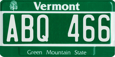 VT license plate ABQ466