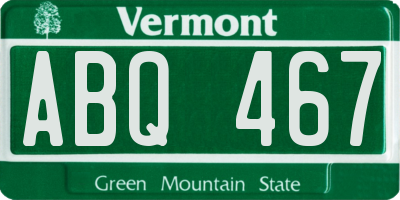 VT license plate ABQ467