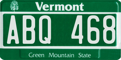 VT license plate ABQ468