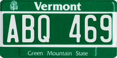 VT license plate ABQ469