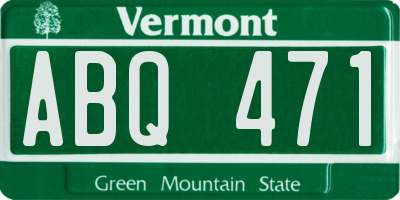 VT license plate ABQ471