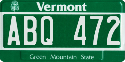 VT license plate ABQ472