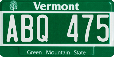 VT license plate ABQ475