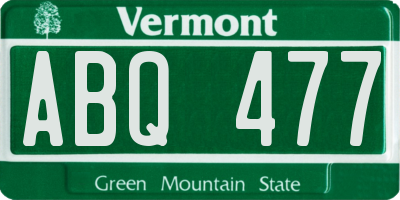 VT license plate ABQ477