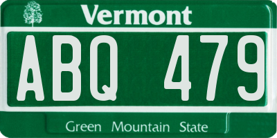 VT license plate ABQ479