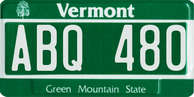 VT license plate ABQ480