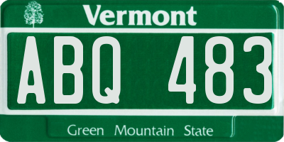 VT license plate ABQ483