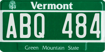 VT license plate ABQ484