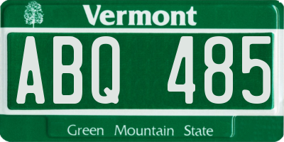 VT license plate ABQ485