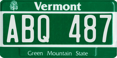 VT license plate ABQ487