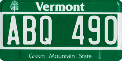 VT license plate ABQ490