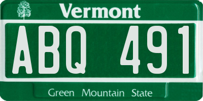 VT license plate ABQ491