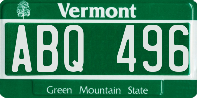 VT license plate ABQ496