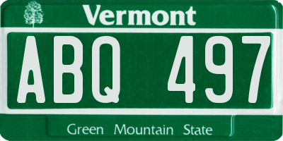 VT license plate ABQ497