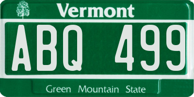 VT license plate ABQ499