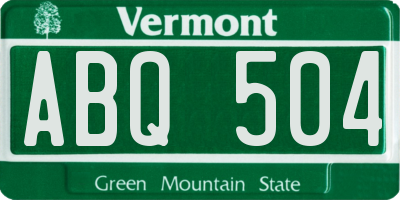 VT license plate ABQ504