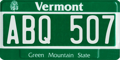 VT license plate ABQ507