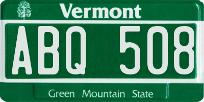 VT license plate ABQ508