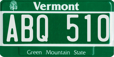 VT license plate ABQ510