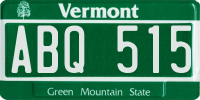 VT license plate ABQ515