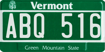 VT license plate ABQ516