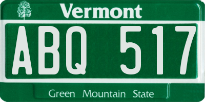 VT license plate ABQ517