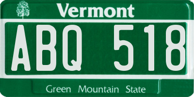 VT license plate ABQ518