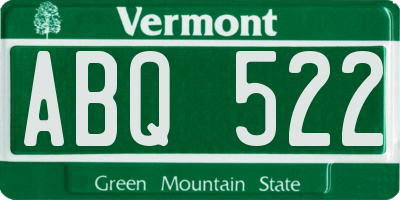 VT license plate ABQ522