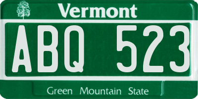 VT license plate ABQ523