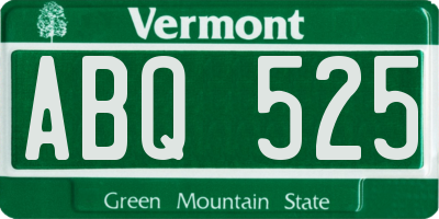 VT license plate ABQ525