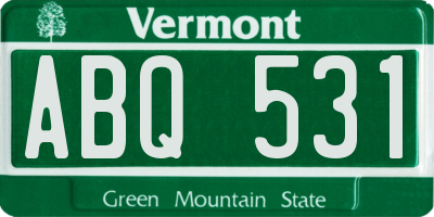 VT license plate ABQ531