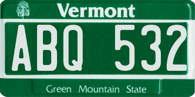 VT license plate ABQ532