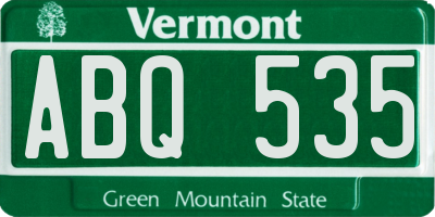 VT license plate ABQ535